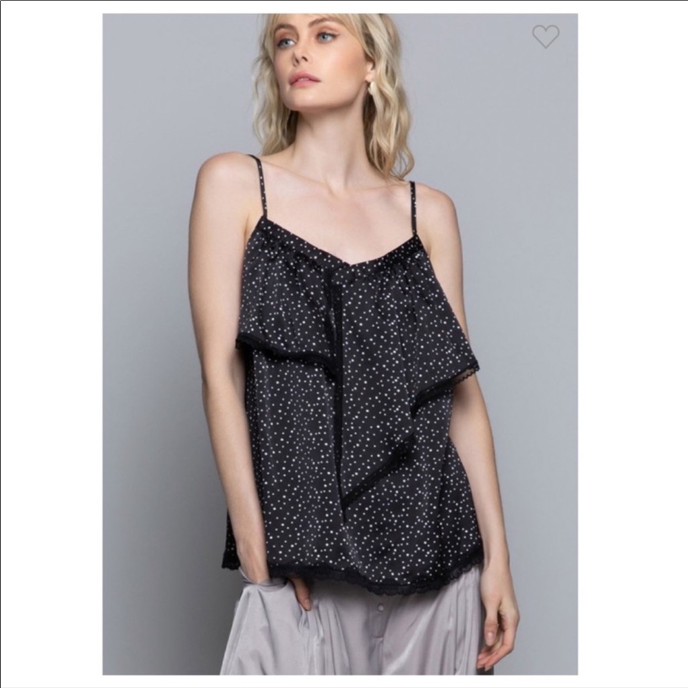 POL🌟camisole top w/front detail in black & white - Picture 4 of 10